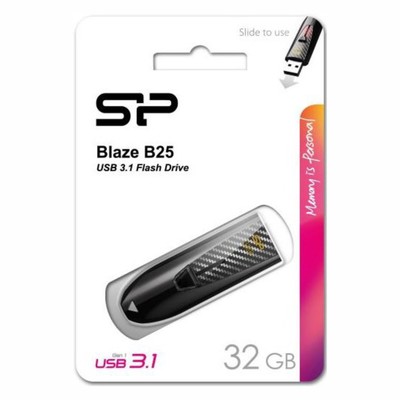 USB флеш накопитель 32 Gb Silicon Power Blaze B25 Black USB 3.0 SP032GBUF3B25V1K