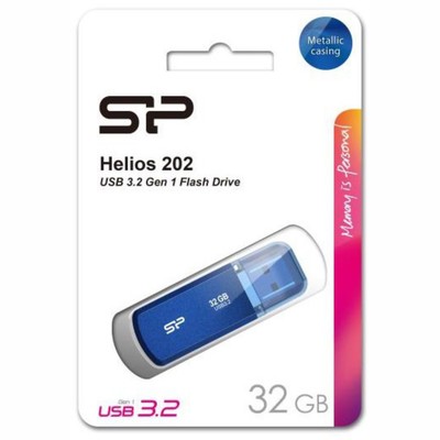USB флеш накопитель 32 Gb Silicon Power Helios 202 Blue USB 3.0 / алюминий / SP032GBUF3202V   106986