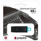 USB флеш накопитель 64 Gb Kingston DT Exodia Black DTX/64GB / USB 3.2 / бирюзовое кольцо - Фото 1