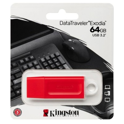 USB флеш накопитель 64 Gb Kingston DT Exodia Red KC-U2G64-7GR / USB 3.2 / белое кольцо