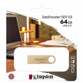 USB флеш накопитель 64 Gb Kingston DT SE9 G3 золотистый / R220Mb/s/W100Mb/USB 3.0/DTSE9G3/6   106986