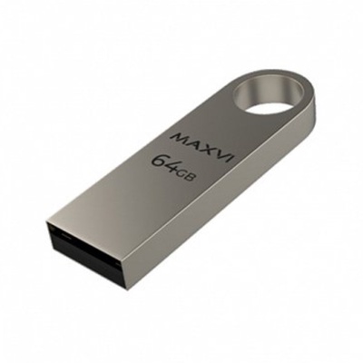 Флешка 64 Gb Maxvi MK Metallic silver монолит, металл / FD64GBUSB20C10MK