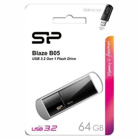 USB флеш накопитель 64 Gb Silicon Power Blaze B05 Black USB 3.0 SP064GBUF3B05V1K