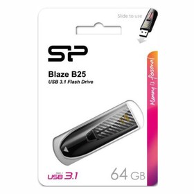 USB флеш накопитель 64 Gb Silicon Power Blaze B25 Black USB 3.0 SP064GBUF3B25V1K
