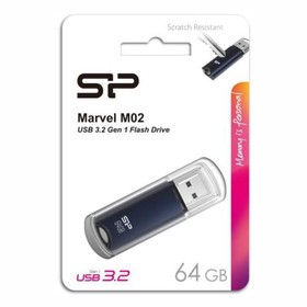 USB флеш накопитель 64 Gb Silicon Power Marvel M02 Blue USB 3.0 / SP064GBUF3M02V1B