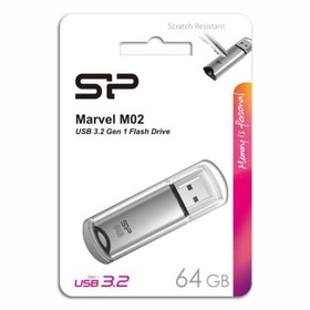 USB флеш накопитель 64 Gb Silicon Power Marvel M02 Silver USB 3.0 / SP064GBUF3M02V1S