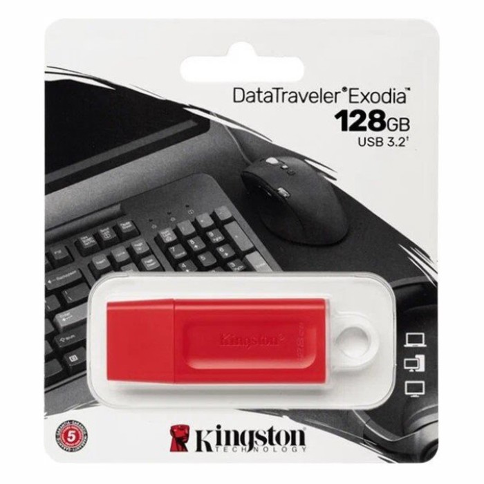 USB флеш накопитель_128 Gb Kingston DT Exodia Red KC-U2G128-7GR / USB 3.2 - Фото 1