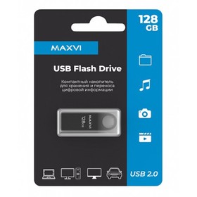 USB флеш накопитель_128 Gb Maxvi MK Dark grey монолит, металл / FD128GBUSB20C10MK