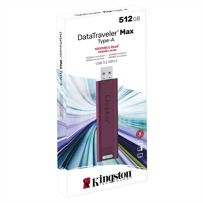 USB флеш накопитель_512 Gb Kingston DT MAX Type-A USB 3.2 Gen2, R1000Mb/s/W900Mb/s, DTMAXA/   106987 - фото 51610702