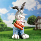 Садовая фигура "Заяц с морковкой" 52х26х23см /// - фото 25419584