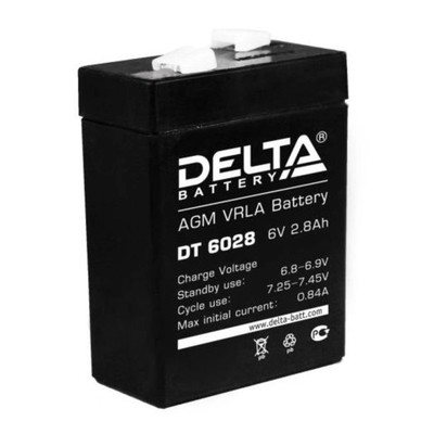 Аккумуляторная батарея Delta DT 6028 (6V / 2,8Ah)