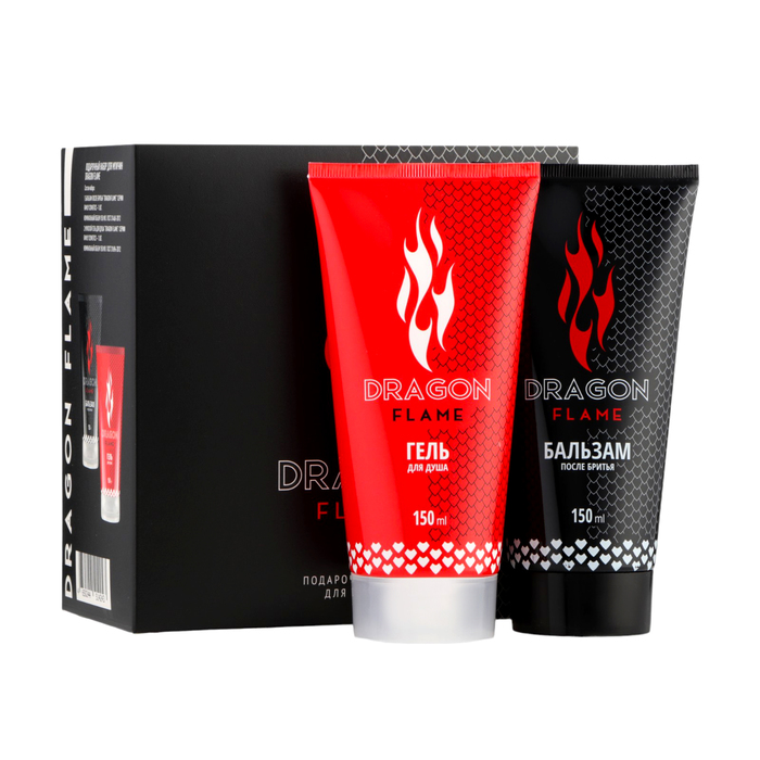 Подарочный набор мужской "Dragon Flame": гель для душа, 150 мл + бальзам после бритья, 150 мл - Фото 1