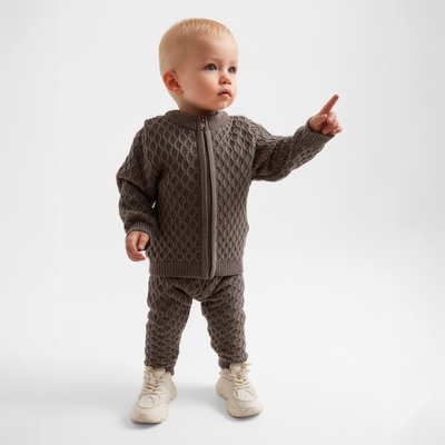 Брюки детские вязаные MINAKU: Knitwear collection, рост 68-74 см, кофейные