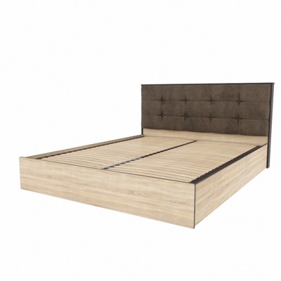 Кровать двуспальная «Лирика», с ортопедическим основанием, 1678×2090×1066 мм, цвет дуб сонома/венге