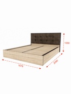 Кровать двуспальная «Лирика», с ортопедическим основанием, 1678×2090×1066 мм, цвет дуб сонома/венге - Фото 2