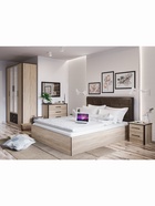 Кровать двуспальная «Лирика», с ортопедическим основанием, 1678×2090×1066 мм, цвет дуб сонома/венге - Фото 3