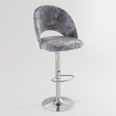 Стул барный «Блисс. Шаде», с опорой на газлифте, цвет серо – голубой/хром