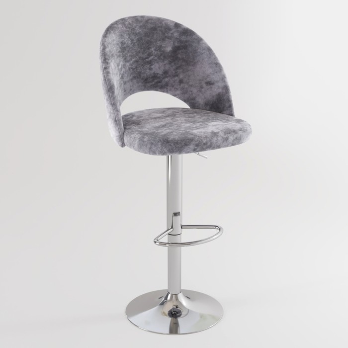 Стул барный «Блисс. Шаде», с опорой на газлифте, цвет серо - голубой/хром - Фото 1