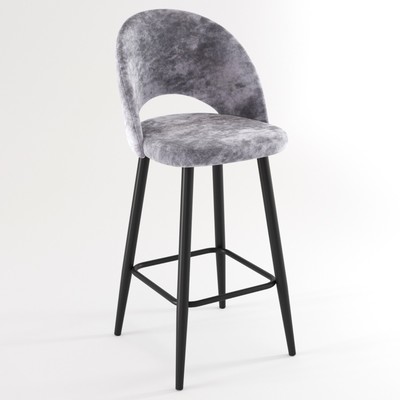 Стул барный «Блисс. Шаде», цвет серо – голубой/хард металл чёрный