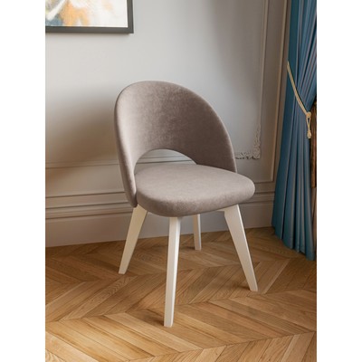 Стул «Шаде. Катания», велюр, цвет какао/стандарт массив белый