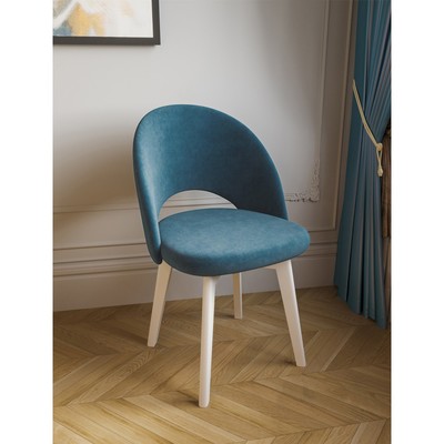 Стул «Шаде. Катания», велюр, цвет аквамарин/компакт массив белый