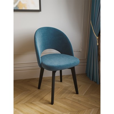 Стул «Шаде. Катания», велюр, цвет аквамарин/компакт массив чёрный