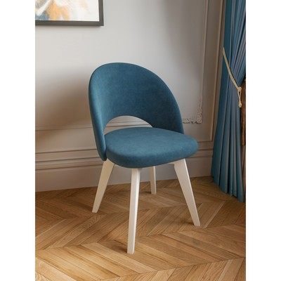 Стул «Шаде. Катания», велюр, цвет аквамарин/стандарт массив белый