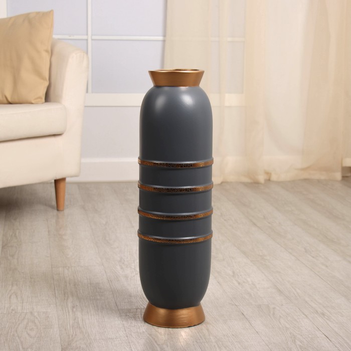 Ваза напольная «Грэйем», h=60 см, керамика, серая - Фото 1