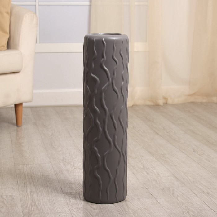 Ваза напольная «Палмер», h=58 см, керамика, серая - Фото 1