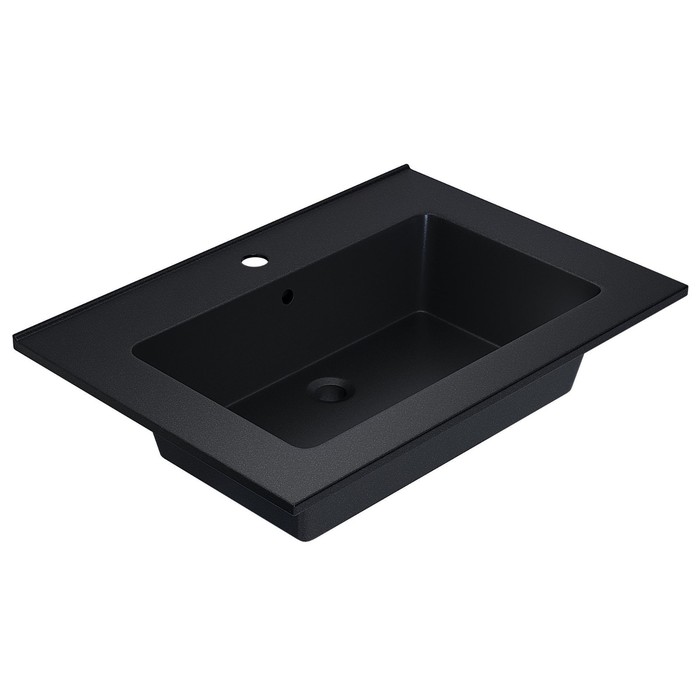 Раковина кварцевая полувстраиваемая Uperwood Parma Quartz, 65 см, чёрная матовая, космос - Фото 1