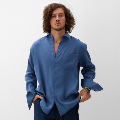 Рубашка мужская с длинным рукавом MIST р.48, синий
