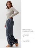 Комплект женский домашний (лонгслив и брюки) KAFTAN "Бархат", 52-54, серый/голуб - Фото 2