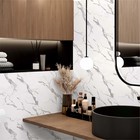 Стеновая панель ПВХ «Мрамор Крестолла 671» Slim Light, 2600×250×5 мм, цвет белый/серый - Фото 1