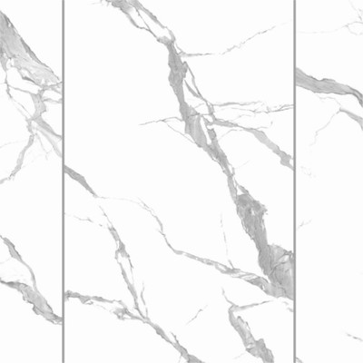 Стеновая панель ПВХ «Мрамор Крестолла 671» Slim Light, 2600×250×5 мм, цвет белый/серый
