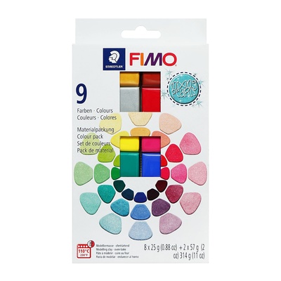 Набор пластика-полимерная глина запекаемая FIMO effect 8х25г+2х57г Смешивание жемчуга