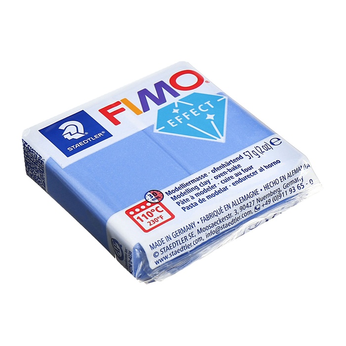 

Пластика-полимерная глина запекаемая 57г FIMO effect синий металлик 8010-31