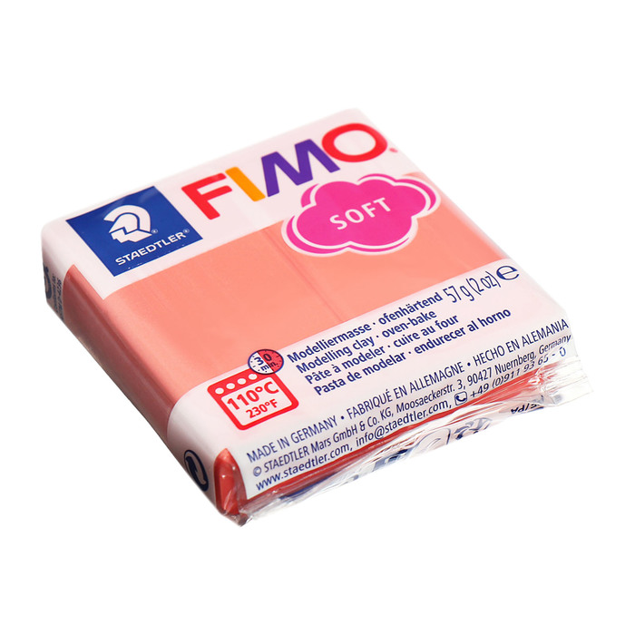 Пластика-полимерная глина запекаемая 57г FIMO soft розовый грейпфрут 8020-T20 - Фото 1