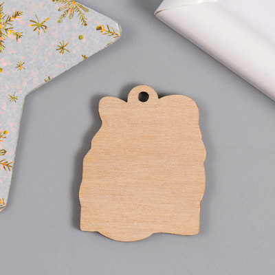 Бирка-подвеска «Змейка. С Новым годом: ёлочная игрушка», заготовка для творчества, 3.6×4.5 см