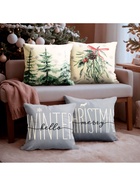 Набор декоративных новогодних наволочек «Этель. Hello, winter» 40×40 см, 4 штуки, велюр - Фото 2