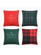 Набор декоративных новогодних наволочек «Этель. Счастье» 40×40 см, 4 штуки, велюр - Фото 3