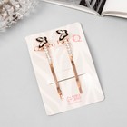 Невидимки для волос QF «Хэдли», набор 2 шт., бабочка, 6 см, розовое золото - Фото 3