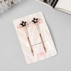 Невидимки для волос «Фрея», набор 2 шт., цветок, 6 см, розовое золото - Фото 3