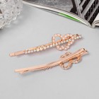 Невидимки для волос QF «Глория», набор 2 шт., бабочка, 6 см, розовое золото - Фото 2