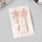 Невидимки для волос QF «Глория», набор 2 шт., бабочка, 6 см, розовое золото - Фото 3