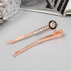 Невидимки для волос QF «Хэдли», набор 2 шт., круг, 6 см, розовое золото - Фото 2