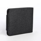Портмоне мужское на кнопке, чёрное - Фото 5