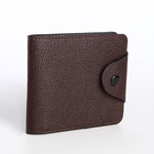 Портмоне мужское на кнопке, коричневое - Фото 6