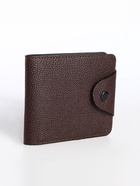 Портмоне мужское на кнопке, коричневое - Фото 6