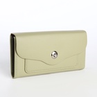Кошелёк женский на магните, 19×2.5×9 см, однотонный, оливковый - Фото 5