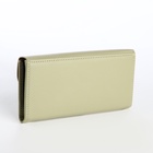 Кошелёк женский на магните, 19×2.5×9 см, однотонный, оливковый - Фото 4